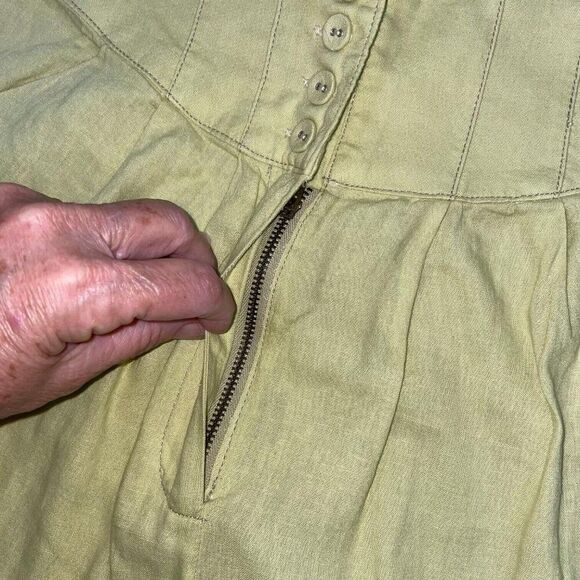 Free People Wide Leg Pants Women’s 6 Trousers High Waist Linen Blend Belted Boho - Picture 7 of 15